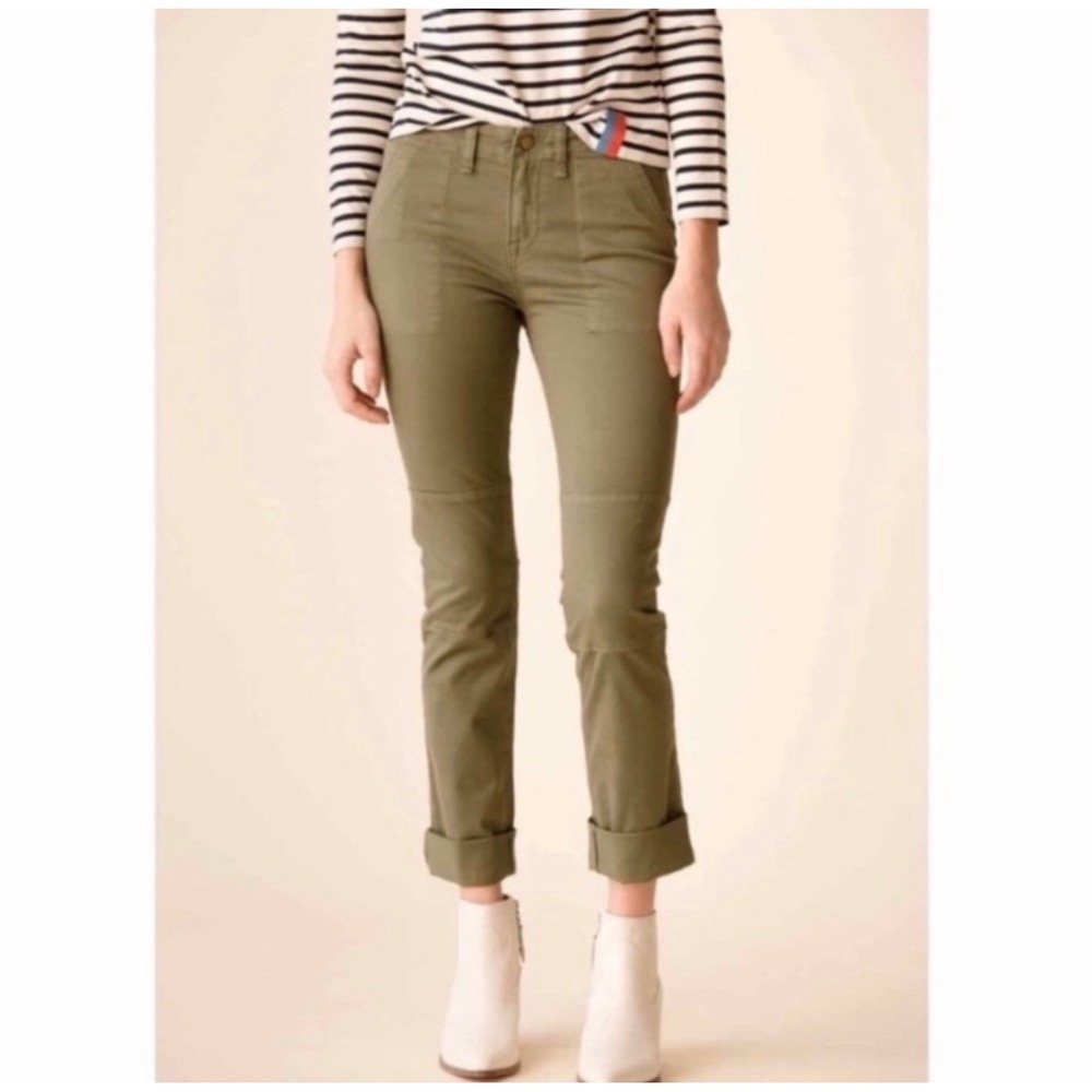 Veronica Beard Jeans Adrina Skinny Ankle Cargo 28 Olive Green High Rise Stretch - Picture 5 of 10